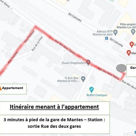 Appartement F2 De Haut Standing En Hypercentre Avec Jardin Prive A 270 M De La Gare De Mantes ! Exteriér fotografie